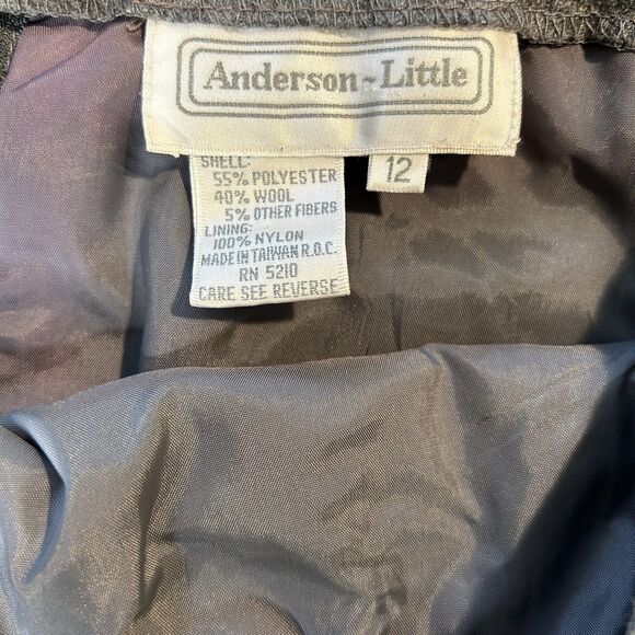 Anderson LIttle Wool Blend Midi Skirt Gray Size 12 Fully Lined Classic - Picture 7 of 9